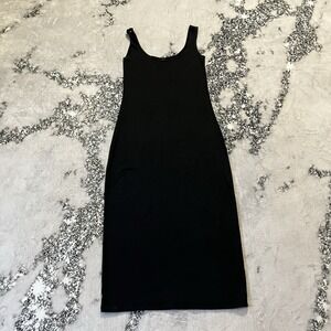 Revel Midi Dress Womens Size XS Black Midi Cotton Modal Stretch‎ USA Made